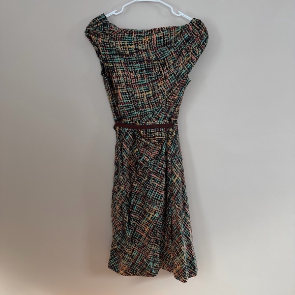 Byron Lars Beauty Mark Draped Shoulder Tweed-Inspired Silk Blend Dress – Size 4 - Picture 9 of 10
